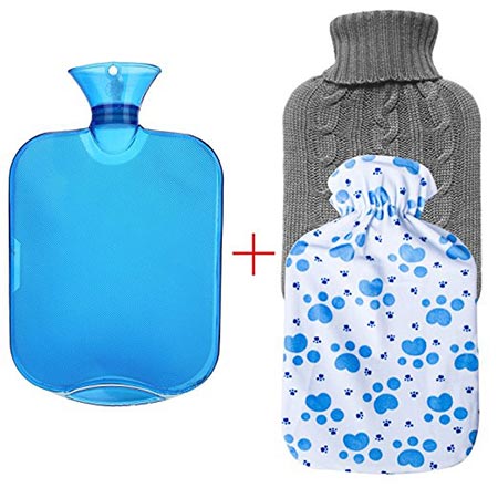 1 All one tech Transparent Classic Rubber Hot Water Bottle with Knit Cover
