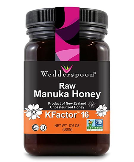 3. Wedderspoon Premium Raw Manuka Honey of KFactor 16+