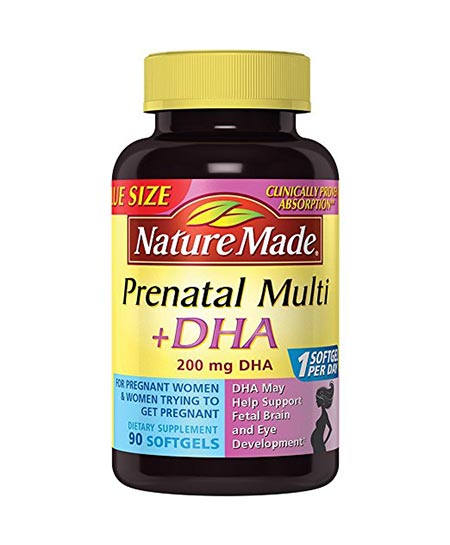 6. Nature Made PrenatalMulti + DHA 200 Mg